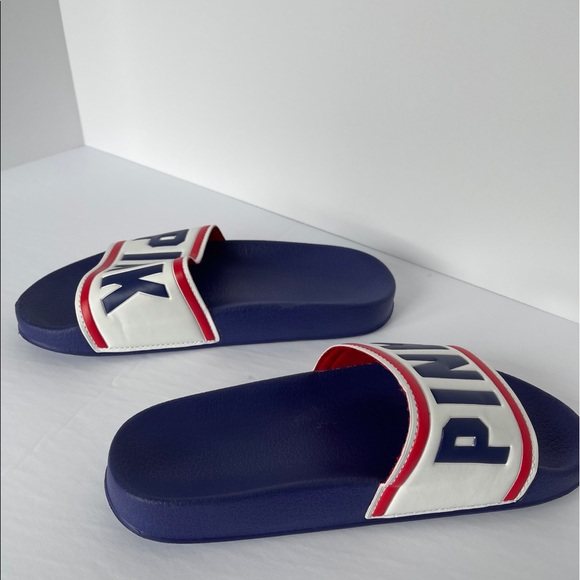 PINK Victoria Secret slip on blue rubber sandals - Picture 3 of 5